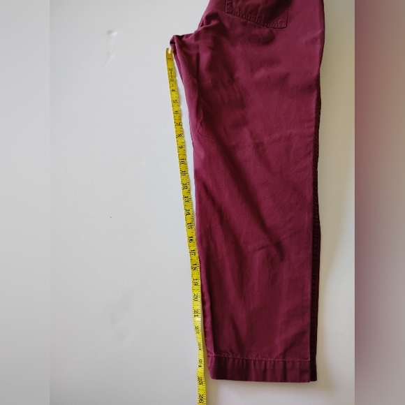 Talbots Slim Cargo Pants Cranberry Red Cotton Blend Classic Carhartt Style Sz 10 - Picture 16 of 17